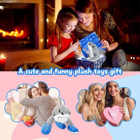 Italian Brainrot Plush Toy, 14 Inch Tralalero Tralala Plushies Toys, Soft Stuffed Funny Meme Animals Dolls Christmas Toys Gifts for Kids Boys Girls in Saudi Arabia