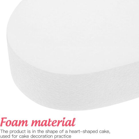 Luxshiny Polystyrene Cake Foam Dummy 3pcs Heart Shaped Foam Cake Mold Set White Cake Dummies Cake Modeling Ornament for Decorating, Baking, Wedding Display, 4"+6"+8" in Saudi Arabia