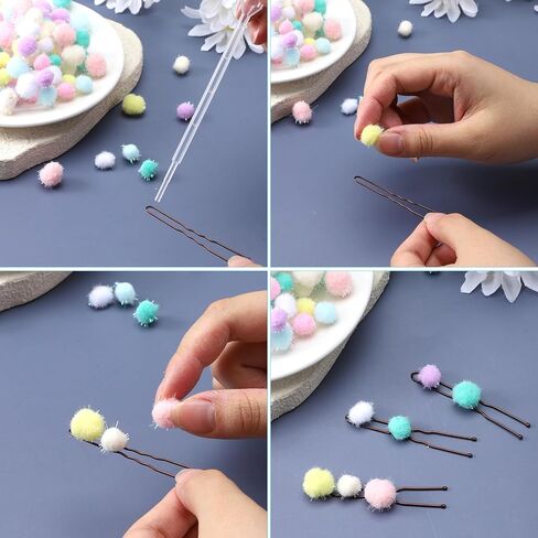 200 Pcs Cat Pom Pom Balls 0.5 Inch & 0.4 Inche Extra Large Sparkle Interactive Cat Ball Toy Assorted Color Flash Ball for Exercise and Entertainment in Kuwait