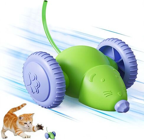 Interactive Cat Toys for Indoor Cats, Kitten Toys Like a Mouse, Rechargeable Cat Mouse Toy with Tail & Lights, Cat Toys for Bored Indoor Adult Cats, Automatic Cat Toy for Enrichment Exercise in Saudi Arabia