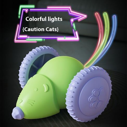 Interactive Cat Toys for Indoor Cats, Kitten Toys Like a Mouse, Rechargeable Cat Mouse Toy with Tail & Lights, Cat Toys for Bored Indoor Adult Cats, Automatic Cat Toy for Enrichment Exercise in Saudi Arabia