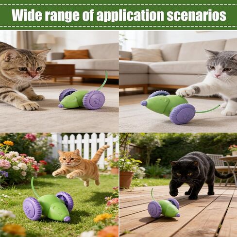 Interactive Cat Toys for Indoor Cats, Kitten Toys Like a Mouse, Rechargeable Cat Mouse Toy with Tail & Lights, Cat Toys for Bored Indoor Adult Cats, Automatic Cat Toy for Enrichment Exercise in Saudi Arabia