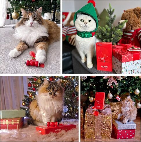 Kitifish Automatic Cat Toys for Indoor Cats, Interactive Cat Feather Toys with Feather and Bell, Smart Electric Moving Kitty Toy, kitifish Toys, Stiulate Hunting Instinct for Your Kitty in Saudi Arabia
