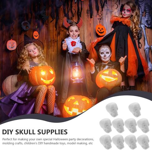 SUPVOX 10Pcs Ghost Head Pendant Foam Skulls DIY Craft Supplies Blank Painting Halloween Decorations for Kids Festival Party in Saudi Arabia