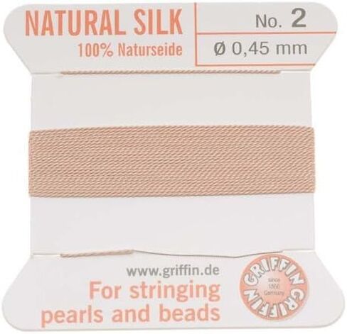 Griffin Silk Beading Cord & Needle Size 2 Light Pink in Saudi Arabia