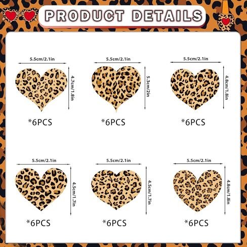 Cheetah Print Valentines Day Decorations: 36PCS Cheetah Cupcake Toppers Cheetah Cake Decorations for Galentines Day Decorations Leopard Cake Decorations in Saudi Arabia