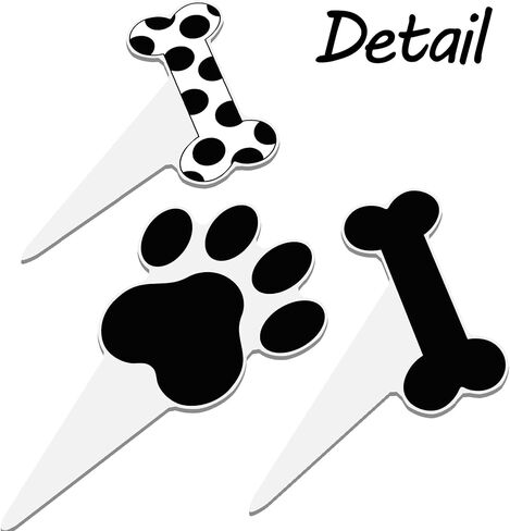 Puppy Dog Paw Print Cupcake Toppers Dog Birthday Party Supplies 48PCS Black and White Dog Puppy Bone Theme Cupcake Picks Dogs Party Cake Decorations for Pet Birthday Baby Shower Deocr in Saudi Arabia