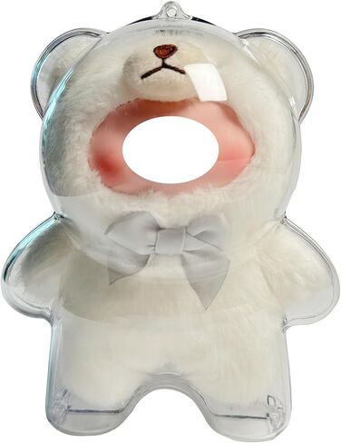 Protective Case Compatible with Lulu The Piggy Vintage Teddy Shop Joyful Time Series Display Box Cover and Silicone Strap White（Doll Not Include） in Saudi Arabia