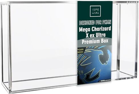Acrylic Display Case for Mega CHARZRD X ex Ultra-Premium Collection UPC with Slotted Magnetic Lid - 8 + 5MM Acrylic with Strong Magnets - Compatible with 151 UPC Box in Saudi Arabia