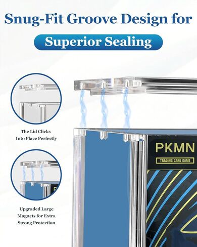 Acrylic Display Case for Mega CHARZRD X ex Ultra-Premium Collection UPC with Slotted Magnetic Lid - 8 + 5MM Acrylic with Strong Magnets - Compatible with 151 UPC Box in Saudi Arabia