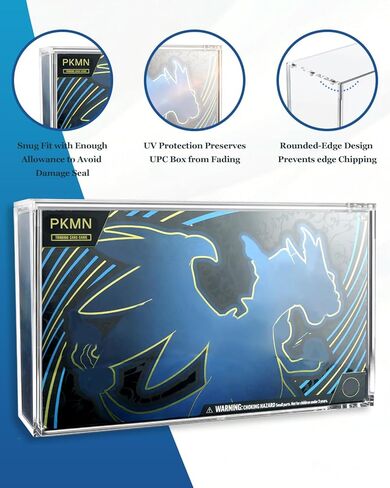 Acrylic Display Case for Mega CHARZRD X ex Ultra-Premium Collection UPC with Slotted Magnetic Lid - 8 + 5MM Acrylic with Strong Magnets - Compatible with 151 UPC Box in Saudi Arabia