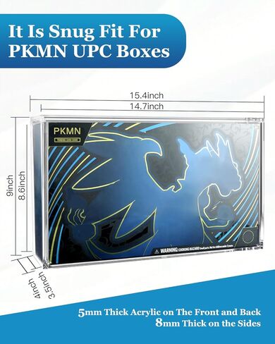 Acrylic Display Case for Mega CHARZRD X ex Ultra-Premium Collection UPC with Slotted Magnetic Lid - 8 + 5MM Acrylic with Strong Magnets - Compatible with 151 UPC Box in Saudi Arabia