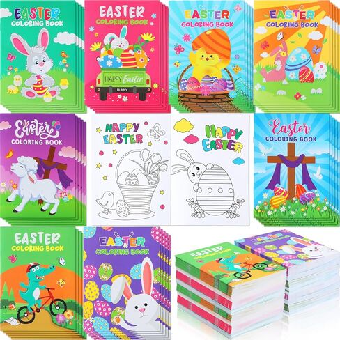 Sinload 48 Pcs Easter Coloring Books Bulk for Kids Egg Basket Stuffer Gifts Easter Activity Book for Creative Educational Art School Classroom Activity Party Supplies in Saudi Arabia