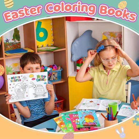 Sinload 48 Pcs Easter Coloring Books Bulk for Kids Egg Basket Stuffer Gifts Easter Activity Book for Creative Educational Art School Classroom Activity Party Supplies in Saudi Arabia