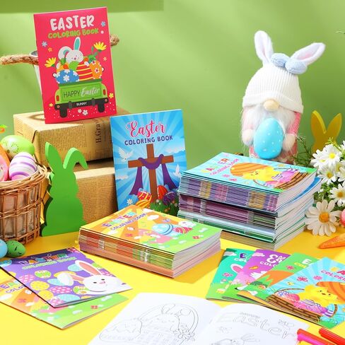 Sinload 48 Pcs Easter Coloring Books Bulk for Kids Egg Basket Stuffer Gifts Easter Activity Book for Creative Educational Art School Classroom Activity Party Supplies in Saudi Arabia