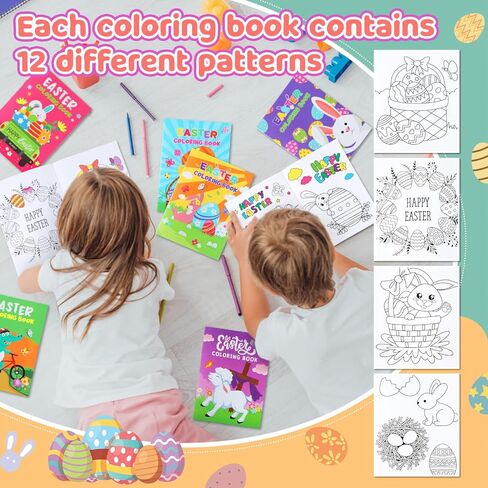 Sinload 48 Pcs Easter Coloring Books Bulk for Kids Egg Basket Stuffer Gifts Easter Activity Book for Creative Educational Art School Classroom Activity Party Supplies in Saudi Arabia