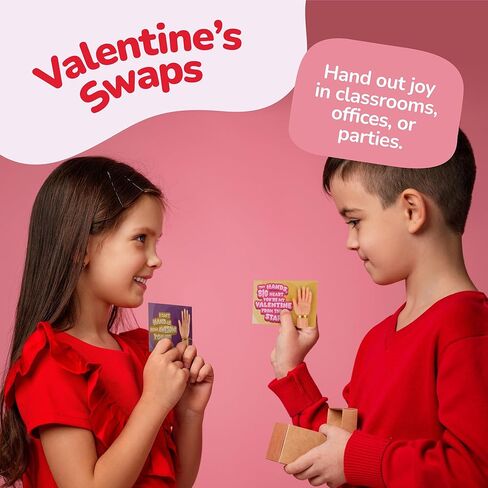 بطاقات الأيدي الصغيرة لعيد الحب من ArtCreativity - مجموعة من 28 - بطاقات عيد الحب للأيدي الصغيرة مع دمى الأصابع للحفلات المدرسية، وتبادل الهدايا في الفصول الدراسية للأطفال، وهدايا الحفلات الممتعة العائلية in Kuwait