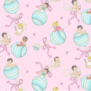 Michael Miller Fabrics Baby Girls On Minky, Pink in Kuwait