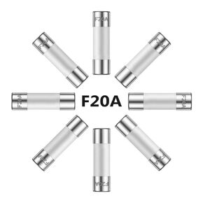ALLECIN 20A 250V 5x20MM Fast Blow Ceramic Fuses 20 Amp 250 Volt 0.2 x 0.78 Inch Fast-Acting Tube Fuse F20AL250V (Pack of 20Pcs)