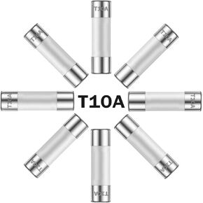 ALLECIN 10A 250V 6x30MM صمامات سيراميك بطيئة النفخ 10 أمبير 250 فولت 0.24 × 1.18 بوصة أنبوب تأخير الوقت T10AL250V (عبوة من 10 قطع) in Kuwait