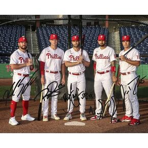 Ikonic Fotohaus Bryce Harper Schwarber Realmuto Hoskins Castellanos Signed Photo Autograph Print Wall Art Home Decor
