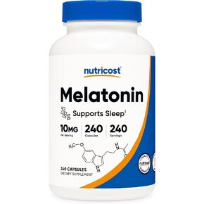 Nutricost Melatonin 10mg, 240 Capsules, Non-GMO & Gluten Free