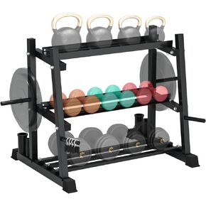 Yes4All 1100 lbs Capacity Dumbbell Rack Stand, Weight Storage Racks Multifunction Steel Weight Rack for Dumbbells, Kettlebells, and Weight Plates for Home Gym
