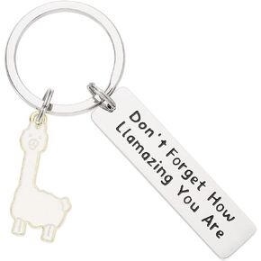 HUTIMY Llama Keychain Gift Don't Forget How Llamazing You Are Keychain Be Llamazing Alpaca Gifts Animal Lover Gift