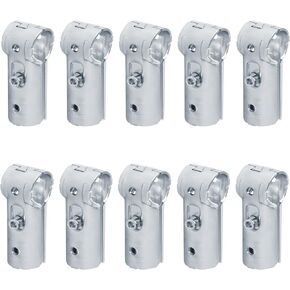 eoere 10 Sets 1-1/4" x 1-1/4" O.D. T Pipe Clamp Connector Chain Link Fence Clamp, Carbon Steel Tee Chain Link Fence End Rails Clamps for 1-1/4" OD Pipe, Thickness 2.4mm(Bolts/Nuts Included)