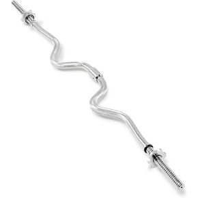 Marcy 1 inch Standard Curl Bar with Spin-Lock Collars Weightlifting Strength Training Home Gym Accessory for Triceps and Biceps