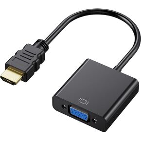 HDMI to VGA Adapter, Gold-Plated HDMI to VGA Converter (Male to Female), HDMI Adapter Compatible for Computer, Laptop, PC, Monitor, Projector, HDTV, Chromebook, Raspberry Pi, Roku, Xbox and More