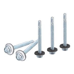 #14x3/4" Hex Washer Head Self Drilling Screws with EPDM Washer - 50Pack - Good for Metal - Carbon Steel Self Tapping Metal Sheet Screws with Rubber Washer