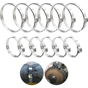Aienxn 12PCS 304 Stainless Steel CV Boot Clamps, 6PCS Small and 6PCS Large Universal Adjustable Drive Shaft Drive Shaft Joint Boot Crimp Clamps for Most Cars Q-060-12