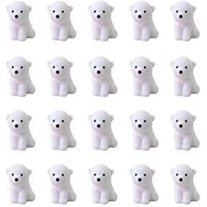 TOYANDONA 20pcs Polar Bear Pencil Erasers, Cute Animal Pencil Erasers for Party Favors, Classroom Prizes, Carnival Gifts and Supplies