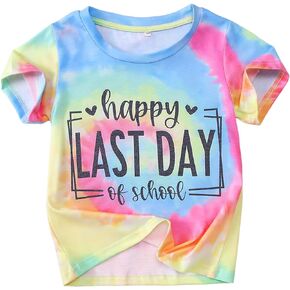 GLIGLITTR Last Day of School T Shirt for Boys Girls School Students Graduation Tees Kids Summer Gift Shirt Top