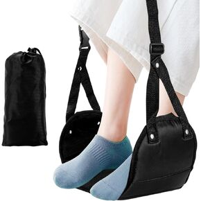 Airplane Travel Footrest Hammock, Comfort Airplane Foot Rest, Adjustable Flying Foot Rest, Portable Travel Foot Hammock to Relax Your Feet for Airplane Travel, Long Trip, Office