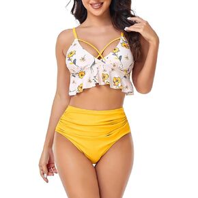 ALITAOZNFC Women Bikini Set Two Piece Swimsuits Push Up High Waisted 2 Piece Swimsuits