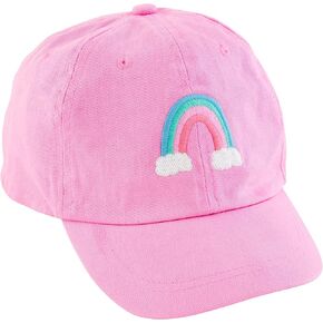 Mud Pie Toddler Girl Embroidered Hat, Rainbow