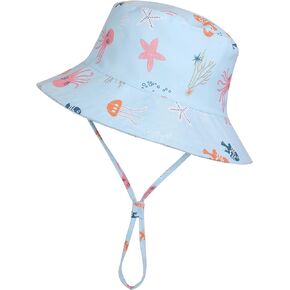 Baby Girl Sun Hat Toddler Summer Bucket Hats UPF 50+ Hat for Infant Girl Beach Hat with Wide Brim 0-6T