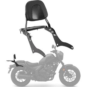 OXMART Motorcycle Detachable Sissy Bar with Pad Rear Passenger Seat + Tail Backrest Rack Luggage Rack Compatible with Honda Rebel 500 Rebel 300 CMX500 CMX300 2017-2022