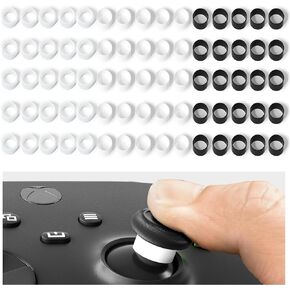ELETIUO Silicone Joystick Protectors,Invisible Elastic Protective Guard Compatible with Steam Deck/Xbox/PS4/PS5/Switch Pro Game Controller Accessories, 60 Pcs Transparent+Black+White