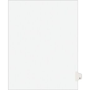 Avery Legal Dividers, Premium Individual Tab Titles, Letter Size, Side Tabs, X, Pack of 25 (01424)