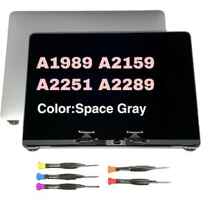 شاشة LCD بديلة 13.3 بوصة لجهاز MacBook Pro A1989 A2159 A2289 2251 EMC 3214 EMC 3358 3348 3456 3301 True Tone 2018 2019 2020 Retina Assembly (رمادي فلكي)