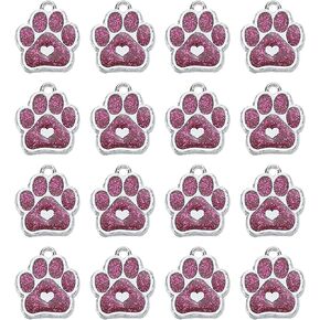MECCANIXITY Cat Dog Paw Charm Footprint Paw Print Charm Alloy Enamel Pendants for DIY Jewelry Making Earrings Necklaces Bracelets Crafts