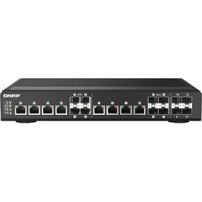 QNAP 12-Port 100GbE Half-Width Rackmount Layer 2 Managed Switch with Four 100GbE QSFP28 and Eight 25GbE SFP28 Ports (QSW-M7308R-4X-US)