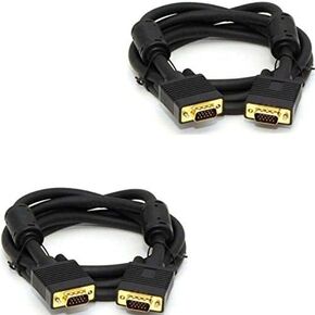 VGA to VGA Cable with Ferrite Cores 6 Feet (1.8 Meters) HD15 Male to Male SVGA Monitor Cable 6ft (1.8M) (2 Pack)