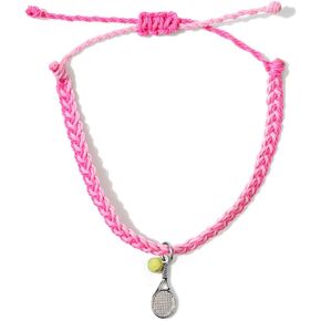 GIMMEDAT Tennis Racket Ball Girls Heart Sports Charm Bracelet 100% Waterproof Adjustable Jewelry Gift for Teams