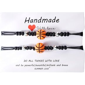 ZAHSY Basketball Volleyball Soccer Football Bracelets Matching Sports Bracelets for Boys Girls Baseball Rugby Tennis Bracelet for Women Men
