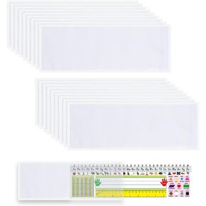 40 PCS Nameplate Pocket Adhesive Desk Nameplates Name Tag Pocket 14.5x4.5 Inch