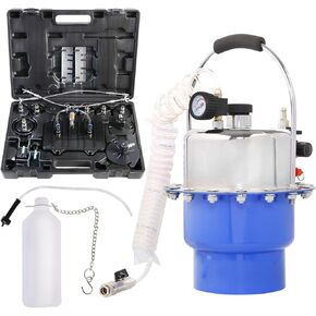 Brake Bleeder Kit Pneumatic Pressure Brake Clutch Fluid Bleeding Tool Set with Master Cylinder Adatpers Air Power Pressurized Oil Change Bleeder Machine and Waste Oil Collection Bottle (Black)